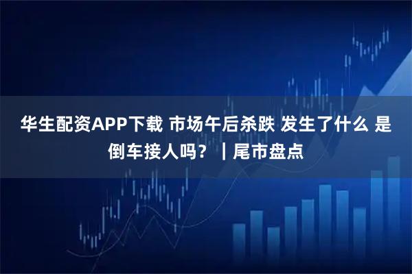 华生配资APP下载 市场午后杀跌 发生了什么 是倒车接人吗?|尾市盘点